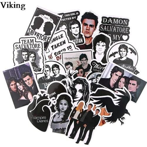 37Pcs/set The Vampire Diaries Sticker Scrapbooking Stickers Waterproof Luggage Skatboard Car Sticker Phone Album Decal G0778