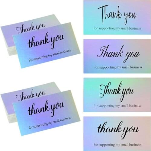 50pcs/lot Thank You for Supporting My Small Business Card Thanks Greeting Postcard Appreciation Cardstock for Sellers Gift 5*9cm