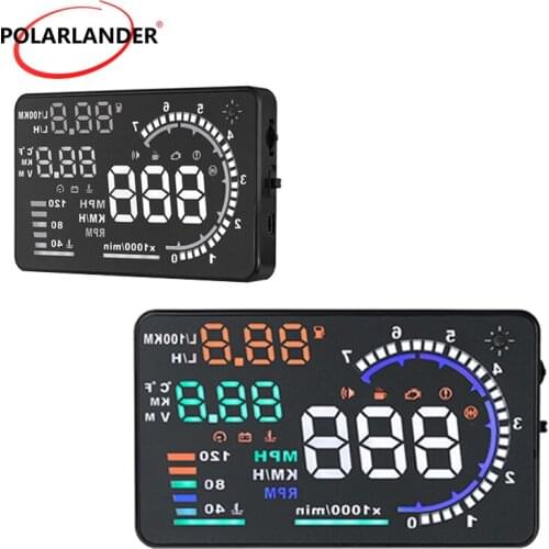 A8 PolarLander OBD2 Car HUD Display LED Windscreen Projector Scanner Speed Warning Fuel Consumption Data Head Up Display