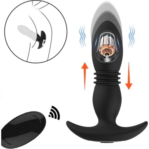 Anal Vibrator Wireless Remote Control Telescopic Dildo Vibrator Male Prostate Massager Butt Plug Vibrator Adult Sex Toy For Men