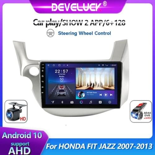 2 din Android 10 Car Radio Multimedia Video Player GPS Navigation For HONDA FIT JAZZ 2007-2013 2din Auto Stereo Screen 6G 128G