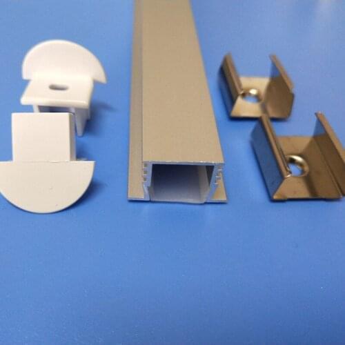 Free Shipping 70M/Lot 2M LED Strip Aluminum Profile for 5050 5730 LED Hard Bar Light LED Bar Aluminum Channel Housing with Cover