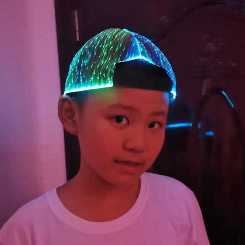 LED Light up Hat Glowing Dark Baseball Cap for Rave Music Festival Xmas Halloween Fiber Optic Luminous Hat Party luminous props