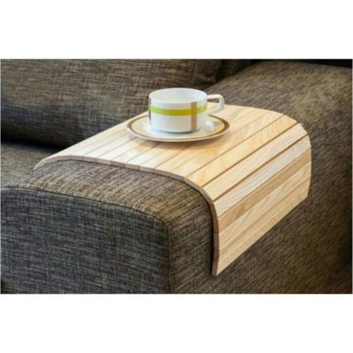 Decorative Wooden Foldable Sofa Side Table Multifunction Modern Adjustable Tables Coffee Bedside Table Sofa Side Living Room