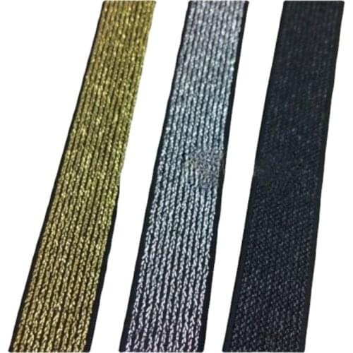 Fashion Simple High Density Gold Silver Elastic Bands For Clothes Pants Belt Bags Toys Material