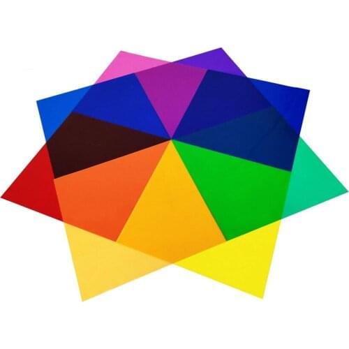 12 x 12inch Transparent 8 Color Correction Lighting Gel Filter in 8 Different Colors for Photography lights Flash 30 x 30cm