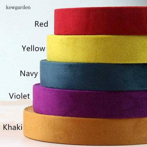 Kewgarden Velvet Fabric Layering Cloth Ribbons 10mm 25mm 50mm 2" 1" Handmade Tape DIY Bow tie Accessories Satin Ribbon 10 Meters