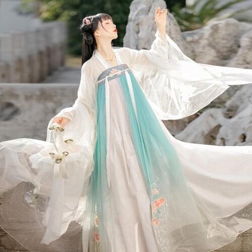 Chinese Traditional Dress Hanfu Women Fairy Dresses for Girls Folk Dance Clothing Oriental Han Dynasty Cosplay Women Dresses