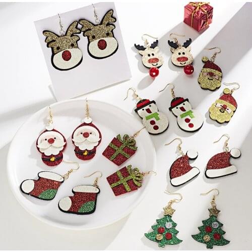 Hot sale personalized cartoon Santa Claus earrings personalized Christmas earrings Christmas foreign trade wholesale earrings