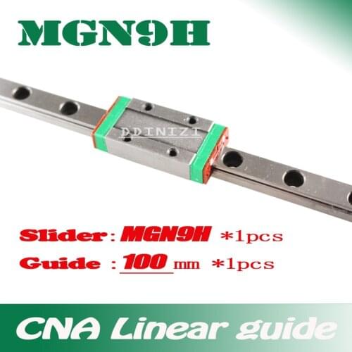 9mm Linear Guide MGN9 L= 100mm linear rail way + MGN9H Long linear carriage for CNC X Y Z Axis Free shipping