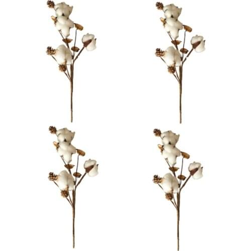 Best Home Decoration Natural Cotton Pine Cone Cotton DIY Wedding Hall Flower Arrangement INS Style Photo Props