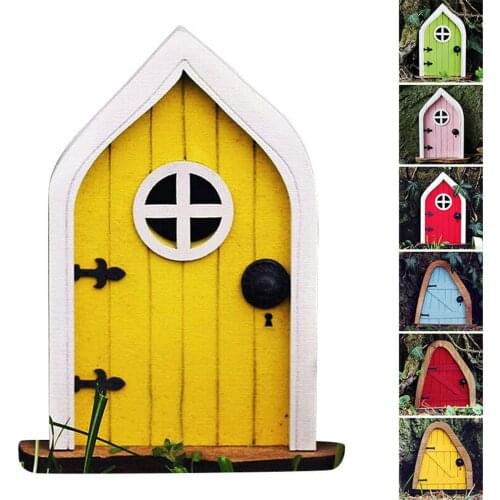 Miniature Fairy Gnome Elf Window Door Wooden Home Yard Art Garden Ornament Decor