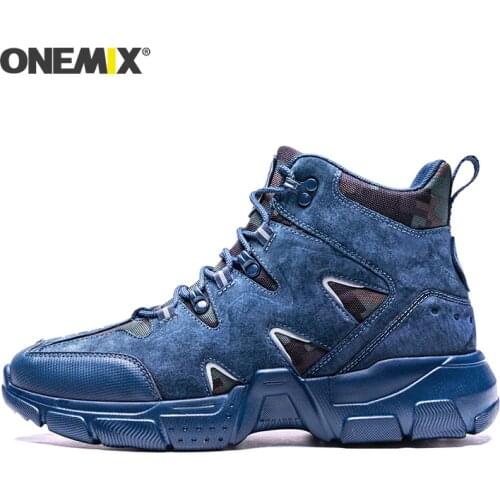 ONEMIX Men Hiking Shoes Winter Snow Boots Keep Warm Anti Slip Waterproof Outdoor Treking Shoes Mountain Shoes Trekking Sneakers