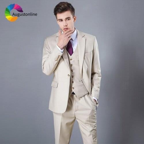 Begei Wedding Men Suits 3 Pieces (Jacket+Pants+Vest) Slim Fit Groom Tuxedos Bridegroom Suits Best Man Blazer