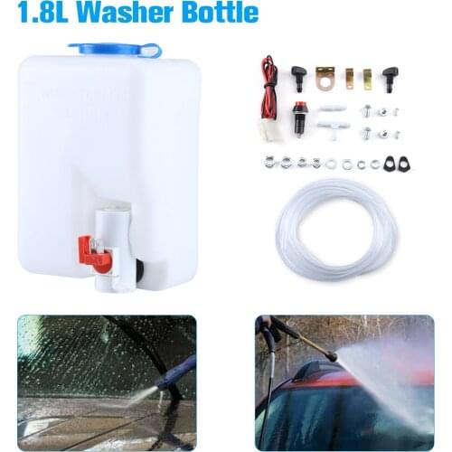 1.8L 12V Windshield Washer Bottle Set Universal Windscreen Water Reservoir for Car Windshield Dirt Cleaning Car Wash Tools