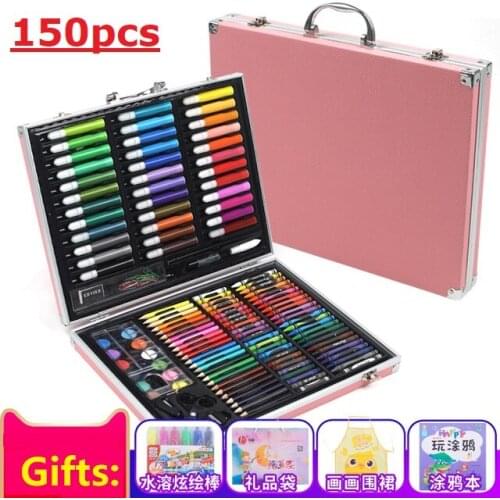 150pcs Art Set,childrens Painting Tools Set. Watercolor Pens. Art Supplies with Aluminium Boxes