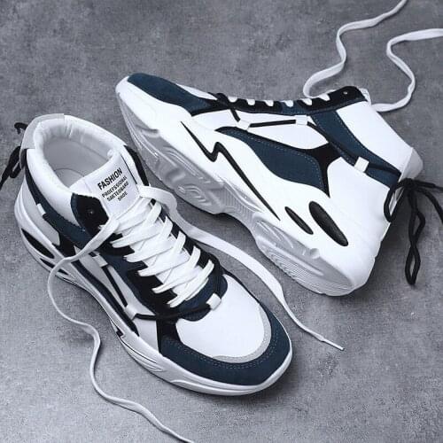 2021 autumn and winter new mens high-top shoes hidden increase plus velvet warm casual shoes young students fashion sports boot