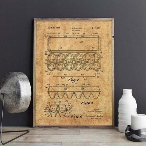 Egg Box patent,Food artwork,Bakery wall art, posters,picture, room decor, print,blueprint, gift idea,Kitchen wall Decorations