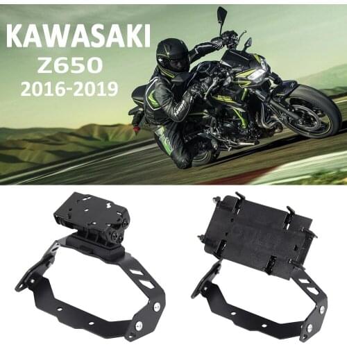 Motorcycle For Kawasaki Z650 Z 650 Front Phone Stand Holder GPS Mount Navigaton Plate Bracket USB 2016-2019 2018 2017