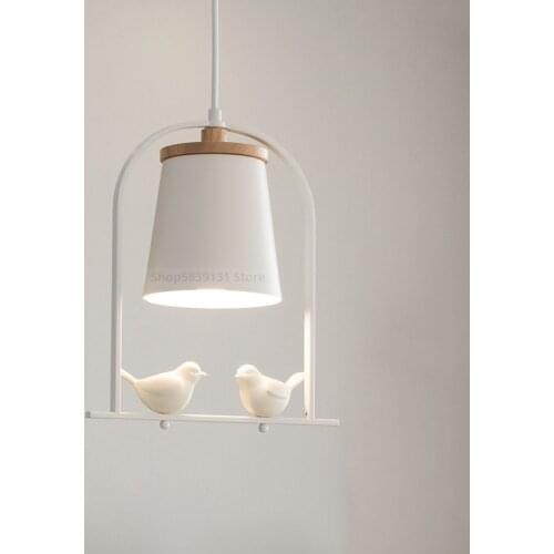 Nordic Minimalist Pendant Lights Restaurant Modern Bird LED Pendant Lamp Dining Table Bedroom Bedside Hanging Light Fixtures E27