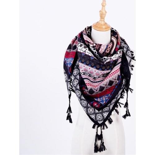 Polychromatic pure cotton material of large square towel, national wind characteristic lady scarf