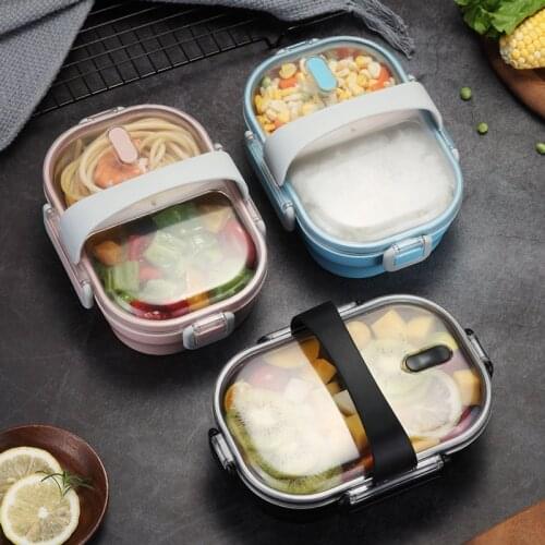 Portable 304 Stainless Steel Lunch Box Separate Seal Student Bento Box Leak-proof Food Container Insulation Food Box For Child