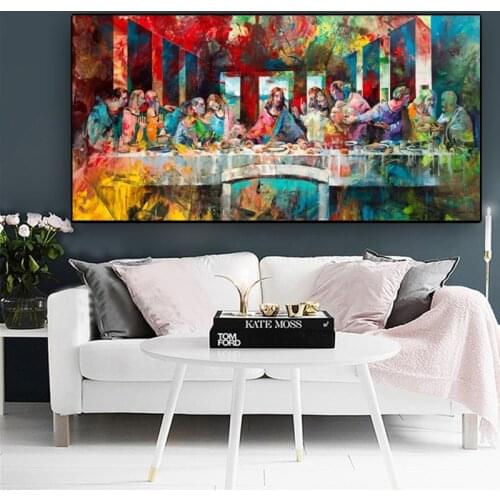 The Last Supper By Leonardo Da Vinci Canvas Paintings Wall Art Poster and Prints Famous Christ Wall Art Pictures for Living Room