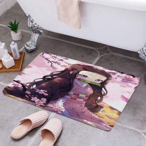 Demon Slayer Nezuko Kamado Anti-slip Modern Area Rugs Living Room Balcony Bathroom Printed Carpet Doormat Hallway Bath Mat