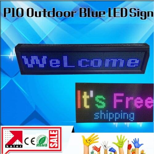 Blue USB Programmable Scrolling LED Sign Message Board Display 9*40 Inches Open LED Sign Outdoor