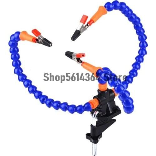 Bench Vise Table Clamp Soldering Station with 3pc Flexible Arms Soldeirng Iron Holder PCB Welding Repair Third Hand Tool