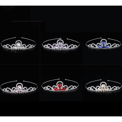 Carddoor European and American fashion bridal crown tiara flower rhinestone headband princess series gift jewelry