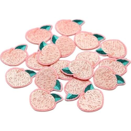 10pcs Cartoon Peach Patches Iron On Mini Fruits Stickers Cute Badge DIY Jeans Backpack Coats Dress T Shirt Decors Appliques