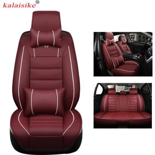 Kalaisike universal leather car seat covers for Ssangyong all model Actyon Kyron Tivolan Rexton korando auto styling accessories