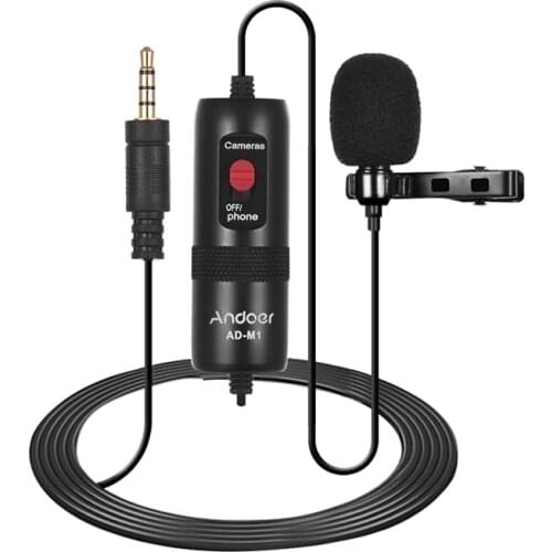 Andoer mic Omni-directional Condenser studio karaoke lavalier Microphone for computer for iPhone Smartphone rode phantom power