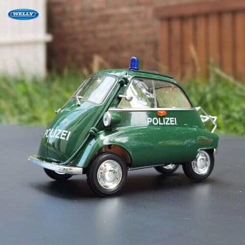 WELLY 1:18 BMW Isetta green car alloy car model simulation car decoration collection gift toy Die casting model boy toy