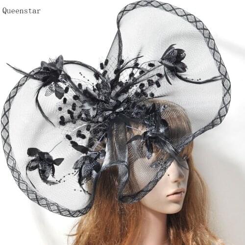 2019 Handmade Nude PInk Fascinator Hat For Women Feather Mesh Fascinator Headwear Hair Clip Ladies Fashion Show Party Headdress