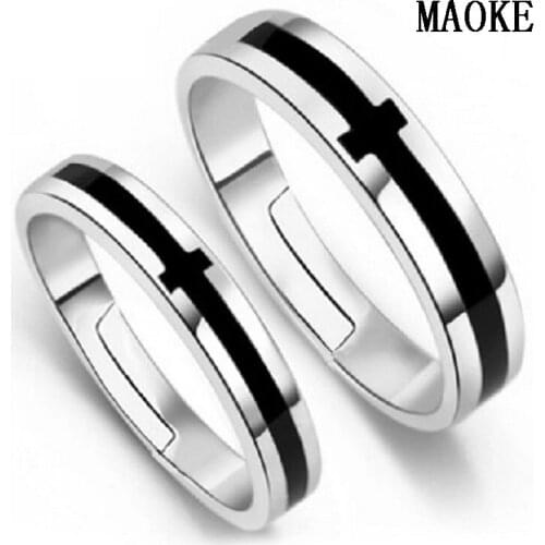 Promotion S925 Sterling SV Opening Ring Fashion Cross Couple Ring Fashion Jewelry for Womens Fashion Gifts