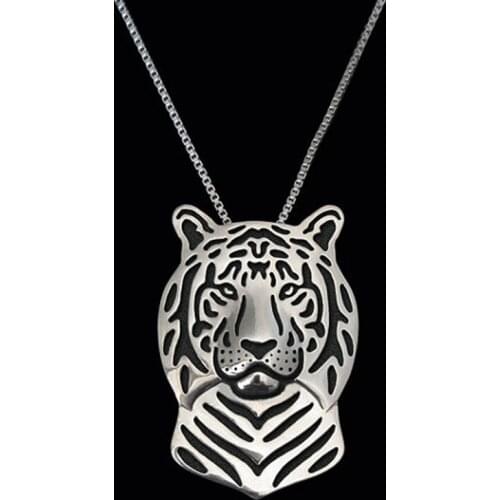 New Unique Romantic Gold Silver Color Tiger Pendant Necklace with black Enamel Hunger Games Necklace Women Best Friend Choker