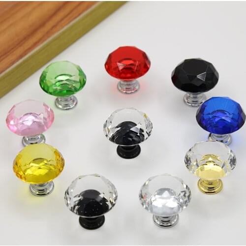 10 Pcs Single Hole Glass Bubble Ball Handle Furniture Handle Dresser Knobs Crystal Cabinet Pull For Furniture Ball Handle