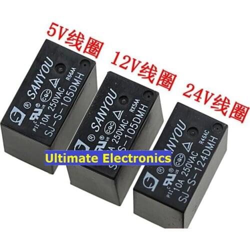 10pcs SJ-S-105DMH SJ-S-112DMH SJ-S-124DMH 5V12V24V 10A 250V4 feet normally open