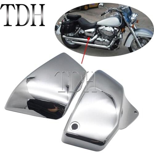 2x Chrome Motorcycle Left Right Side Battery Cover Guard For Honda VT1100 Shadow ACE 750 Aero Sabre 99-08 Fairing Battery Cover