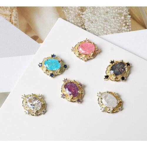 2Pcs Colorful Nail Art Charms Luxury Zircon Multidesigns Nail Jewelry For Nail Art Design DIY Stones Manicure UV Gel Nail Supply