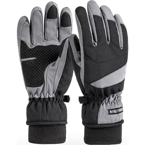 2021 New Skiing Gloves Men Thick Warm Waterproof Windproof Touch Screen Winter Gloves Outdoor Sports Silicone Non-Slip Cycling