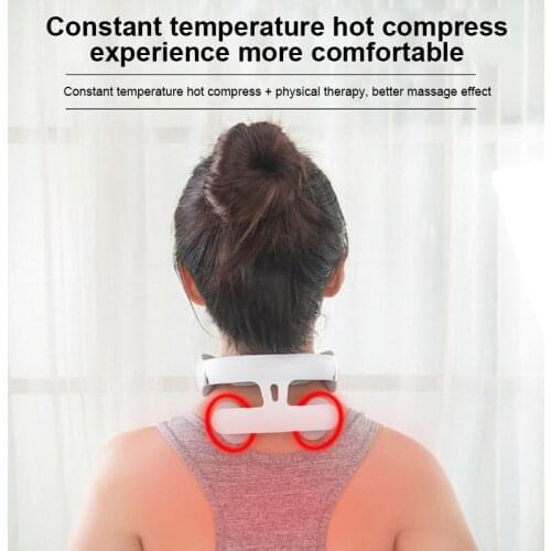 2021 Smart Electric Neck Massager & Pulse Rechargeable/Battery Far-infrared Heating Shoulder Neck Massager Analgesic Instrument