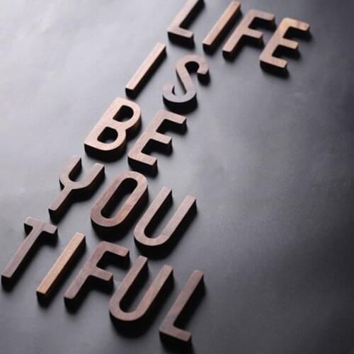 26 Letter DIY Home Decor Wall Stickers Nordic Wooden Letters Handicrafts Bedroom Living Room Decoration Party Wedding Ornaments