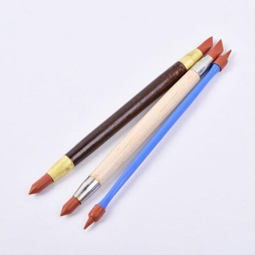3Pcs/Set Silicon Rubber Shaper Pen Double-head Pottery Clay Sculpture Tools Pottery Ceramics Carving Modeling Shaping Tool