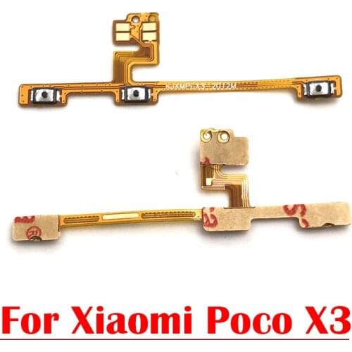 30PCS Volume Side Power Switch On Off Button Key Flex Cable Replacement Parts For Xiaomi Poco X3 Global Mi 10T Mi 11