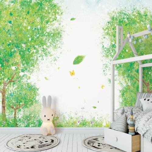 Custom Any Size Wall Murals Nature Wallpaper 3D Home Decor Wallpapers Forest Green Tree Background 3D Wallpaper Tv Wall Mural