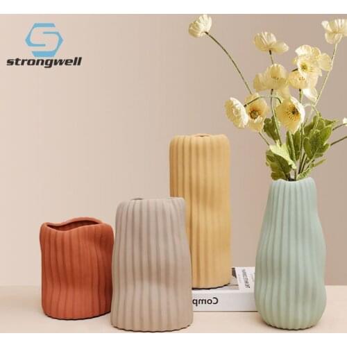Strongwell Home Decoration Accessories Morandi Irregular Art Vases Flower Arrangement Decoration Furnishings Colorful Vases Gift