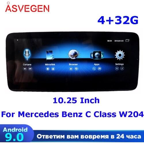 Android 9.0 10.25"Car Multimedia Player GPS Navigation For Mercedes Benz C Class W204 With 4+32G Built In Buletooth Video Player